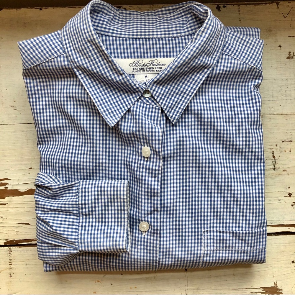 Brooks Brothers Blue/White Gingham Button Down